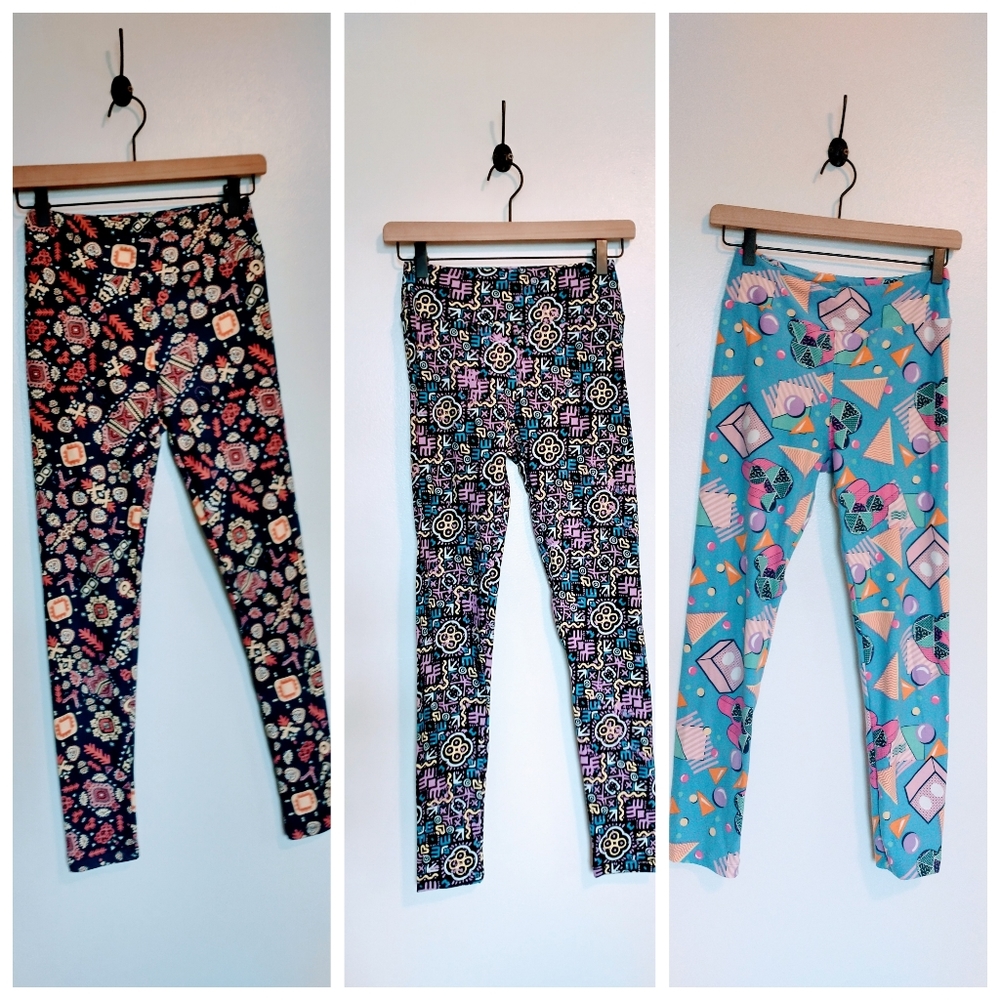 Lot of 3 LuLaRoe leggings, one size.  Fits xs to small